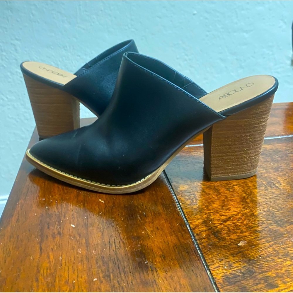 Abound Black Leather Block Heel